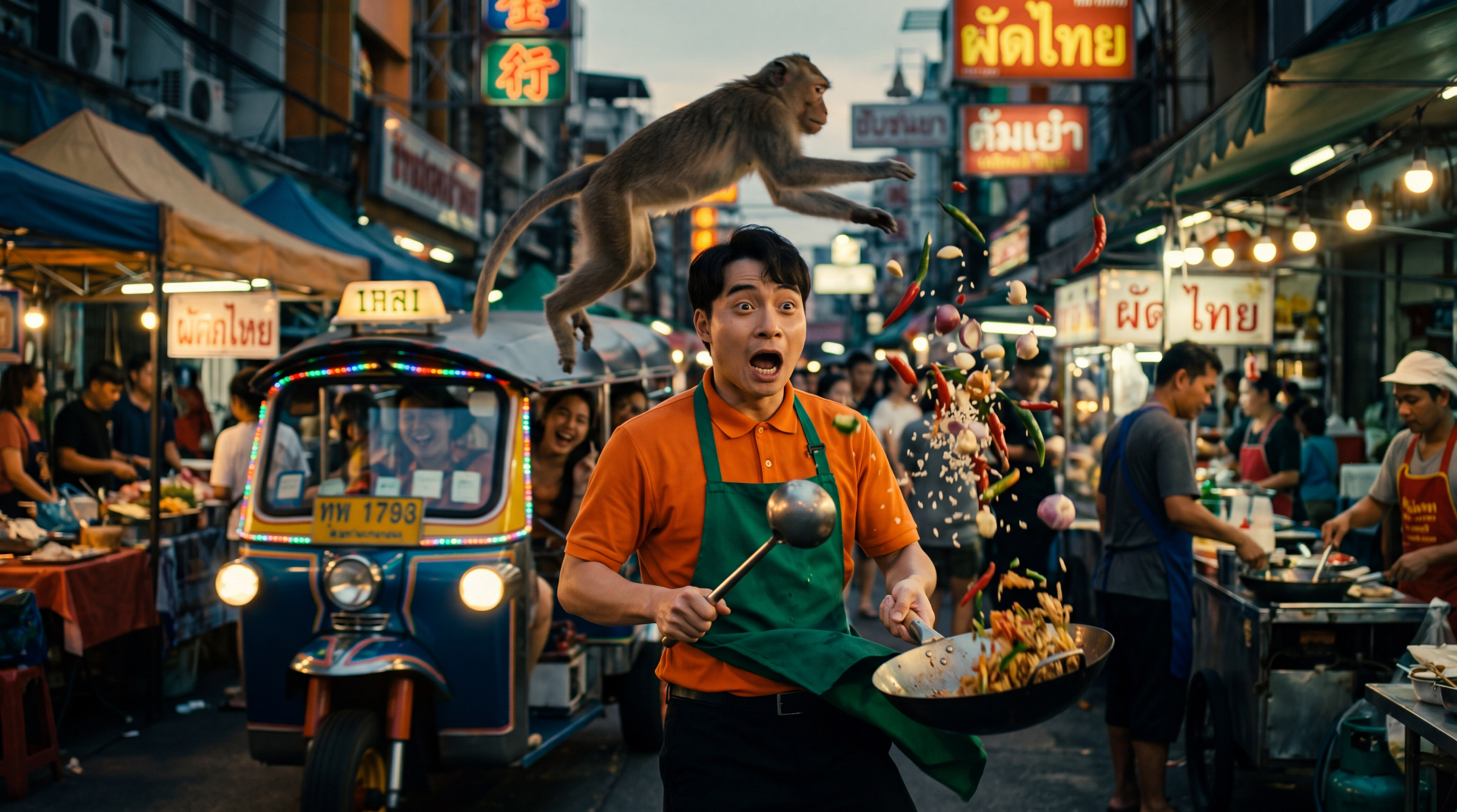 Kandidat in Bangkok · Streetfood-Wok-Moment